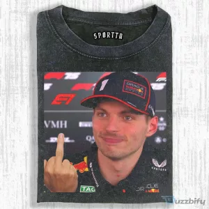 Max Verstappen Middle Finger Funny Formula 1 Racing Driver T-Shirt