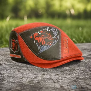 Cleveland Browns NFL Football Team Logo Orange and Brown Flat Cap Hat