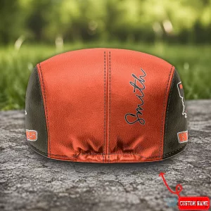 Cleveland Browns NFL Football Team Logo Orange and Brown Flat Cap Hat