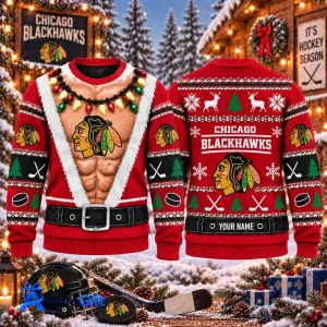 Chicago Blackhawks NHL Christmas Kickoff Premium Personalized Ugly Sweater