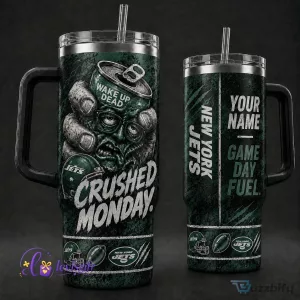 New York Jets Football Team Crushed Monday Personalized Tumbler