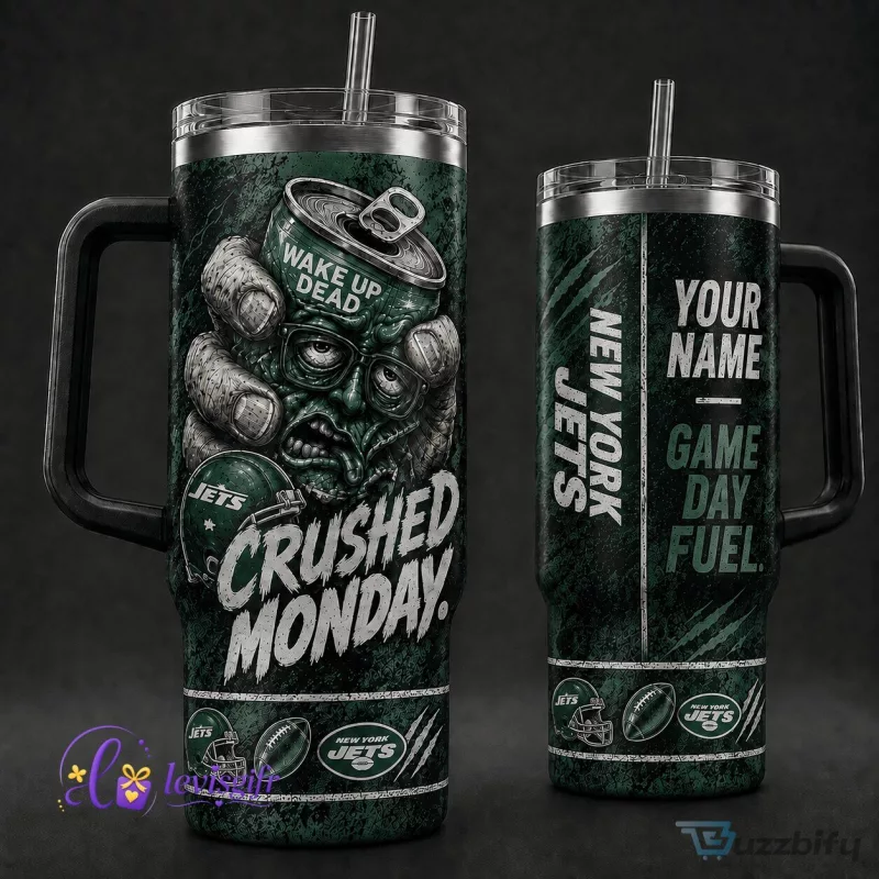 New York Jets Football Team Crushed Monday Personalized Tumbler