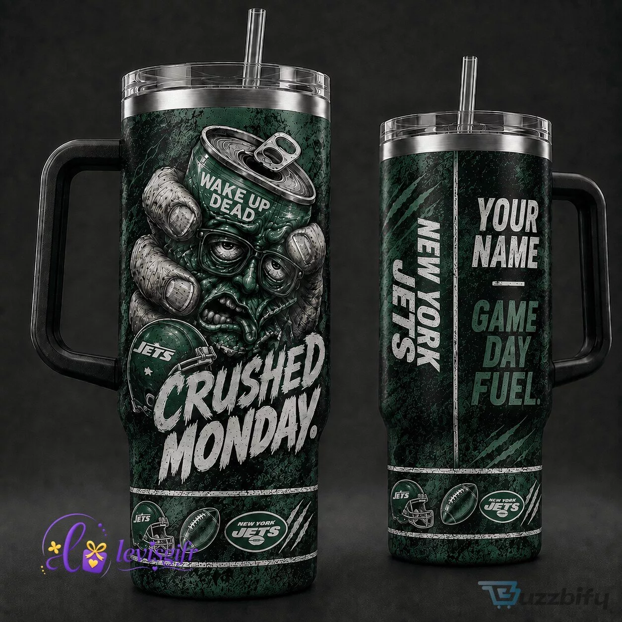 New York Jets Football Team Crushed Monday Personalized Tumbler