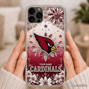 Arizona Cardinals Football Team Custom Name Bling Phone Case for iPhone
