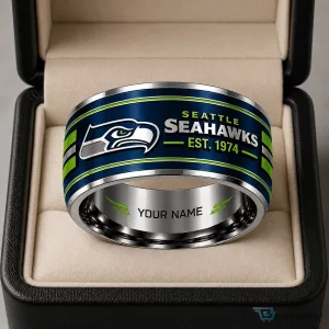 Seattle Seahawks National Football League Tungsten Steel Ring