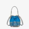 Detroit Lions Floral Blue Drawstring Bucket Bag