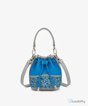 Detroit Lions Floral Blue Drawstring Bucket Bag