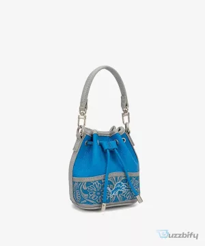 Detroit Lions Floral Blue Drawstring Bucket Bag