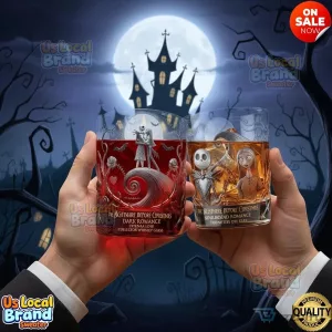 Nightmare Before Christmas Jack and Sally Dark Romance Whiskey Glass