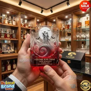 Nightmare Before Christmas Jack and Sally Dark Romance Whiskey Glass