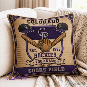 Colorado Rockies Baseball Team Vintage Personalized Throw Pillow Case