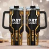 Caterpillar Heavy Equipment Gold Pattern Insulated Stainless Steel Tumbler