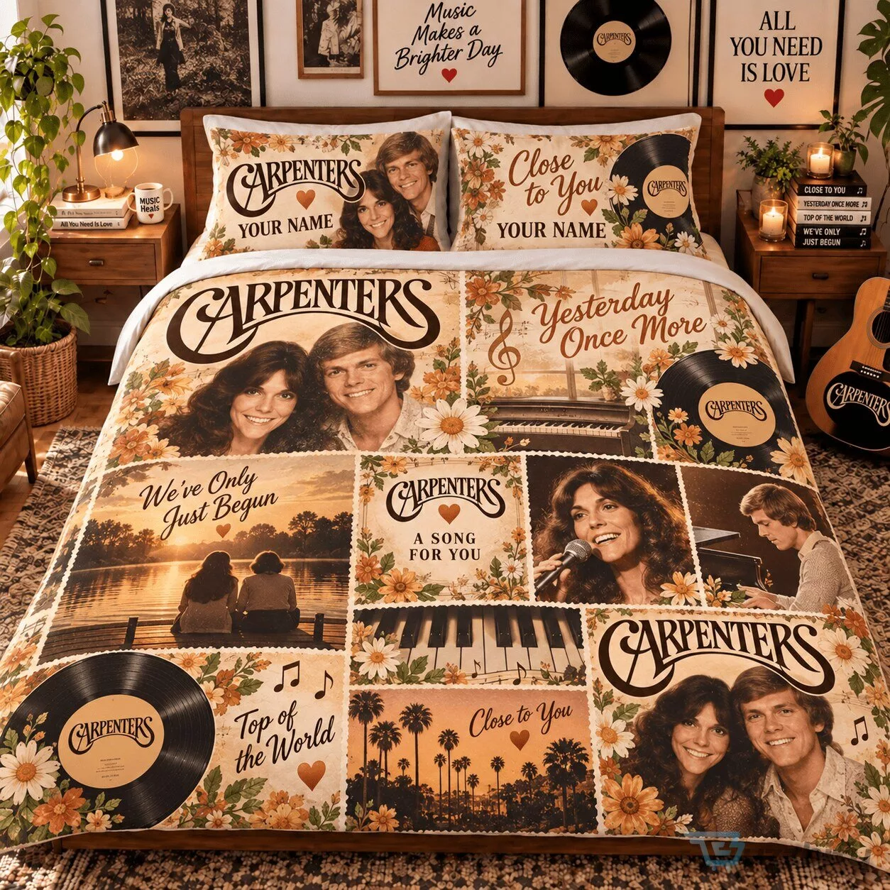 The Carpenters Music Album Cover Art Bedding Set