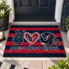 Houston Texans Peace Love Texans NFL Football Team Fan Doormat
