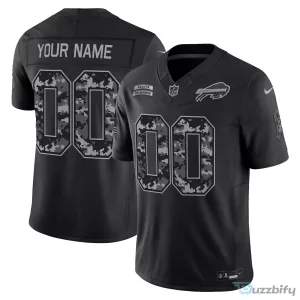 Buffalo Bills Salute To Service Custom Black Football Jersey