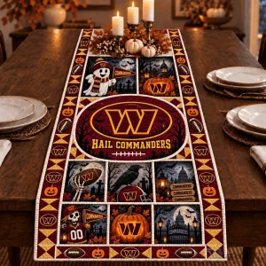 Washington Commanders Halloween Football Table Runner
