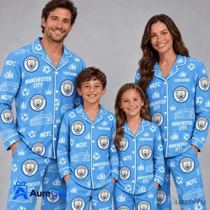 Manchester City Football Club Personalized Family Matching Long Sleeve Pajamas