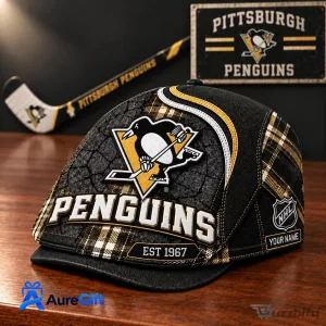 Pittsburgh Penguins NHL Personalized Golf Flat Cap