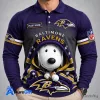 Baltimore Ravens Snoopy Christmas Kick Off Personalized Long Sleeve Polo Shirt
