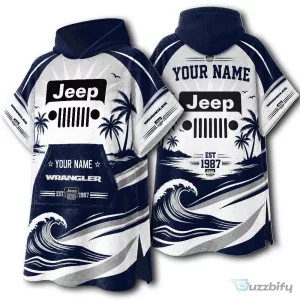 Jeep Wrangler Personalized Beach Hooded Poncho Towel