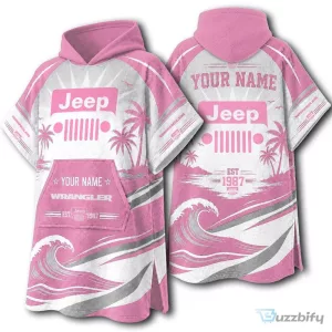 Jeep Wrangler Personalized Beach Hooded Poncho Towel