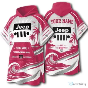 Jeep Wrangler Personalized Beach Hooded Poncho Towel