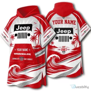 Jeep Wrangler Personalized Beach Hooded Poncho Towel