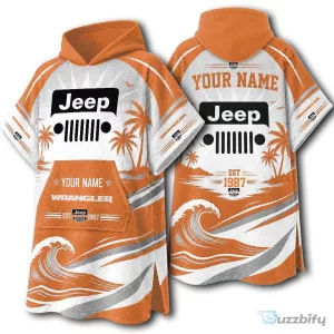 Jeep Wrangler Personalized Beach Hooded Poncho Towel