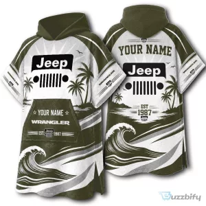 Jeep Wrangler Personalized Beach Hooded Poncho Towel