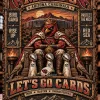 Arizona Cardinals Football Team King Mascot Wooden Wall Art Plaque