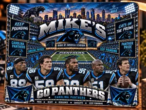 Carolina Panthers Bank of America Stadium Personalized Wooden Wall Art