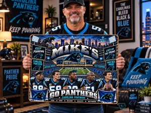 Carolina Panthers Bank of America Stadium Personalized Wooden Wall Art
