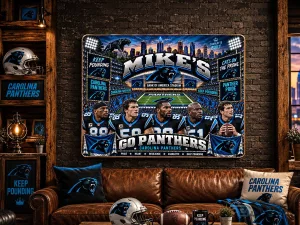 Carolina Panthers Bank of America Stadium Personalized Wooden Wall Art
