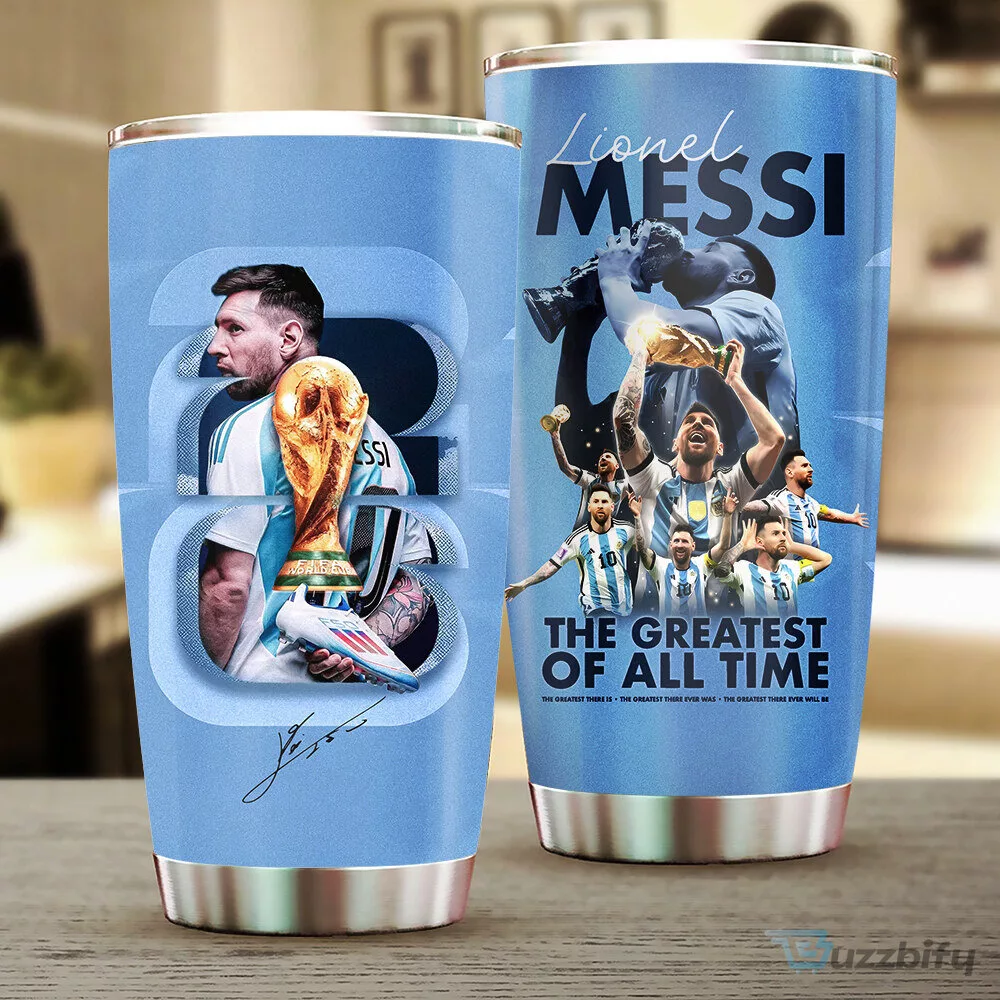 Lionel Messi The Greatest Of All Time World Cup Celebration Tumbler
