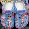 Lilo and Stitch Cartoon Characters Blue Pink Tie Dye Pattern Clogs Shoes