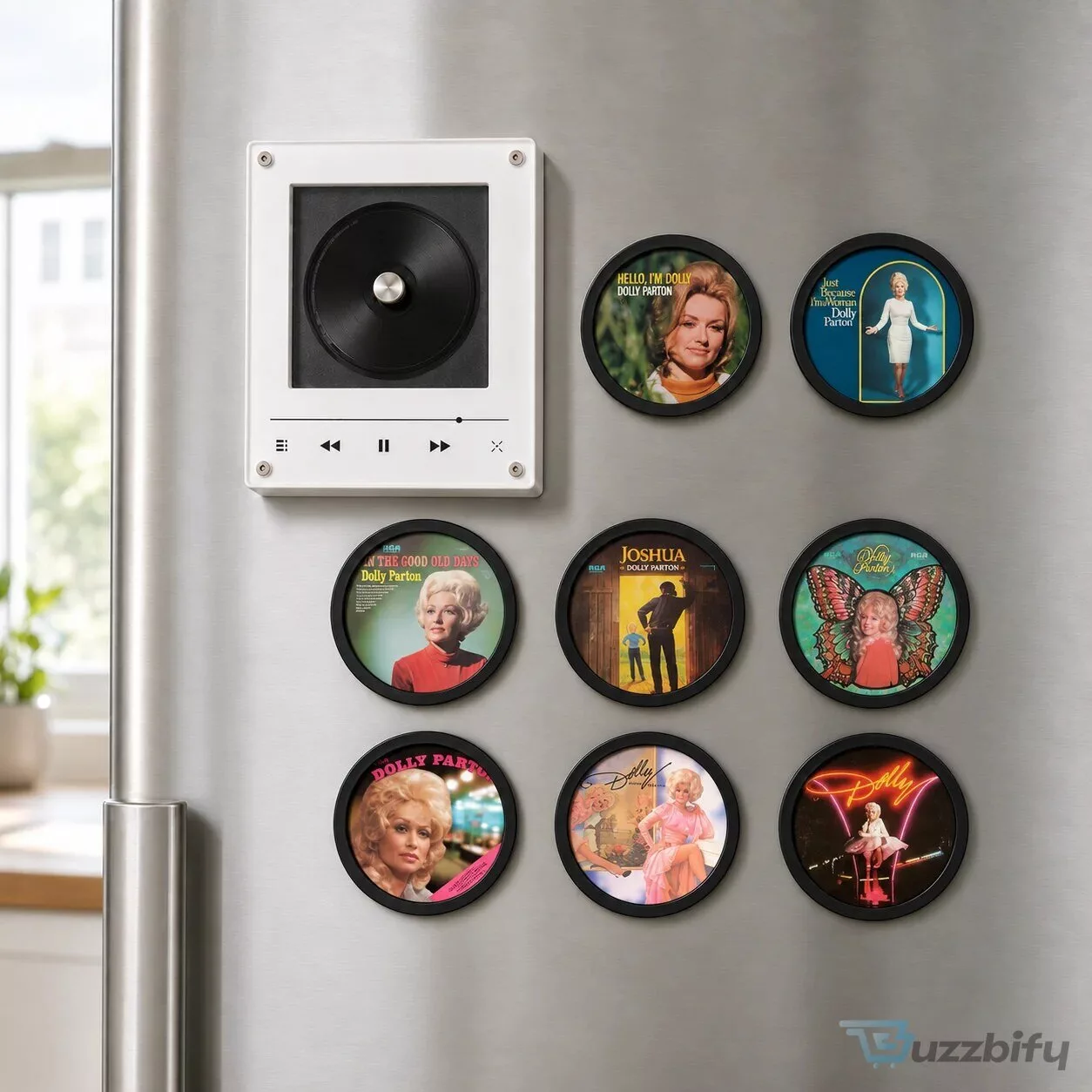 Dolly Parton Magnetic Music Player with Mini Album Cover Magnets