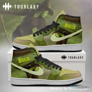 Wicked Elphaba The Musical Green Custom Printed High Top Sneakers Shoes