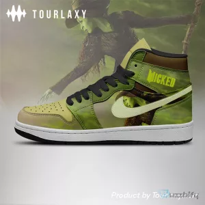 Wicked Elphaba The Musical Green Custom Printed High Top Sneakers Shoes