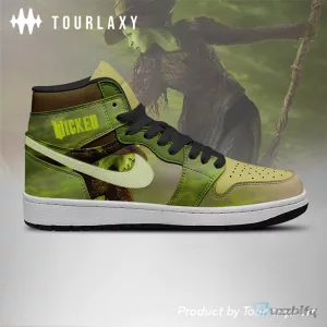 Wicked Elphaba The Musical Green Custom Printed High Top Sneakers Shoes