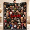 Personalized Horror Movie Villains Collage Blanket