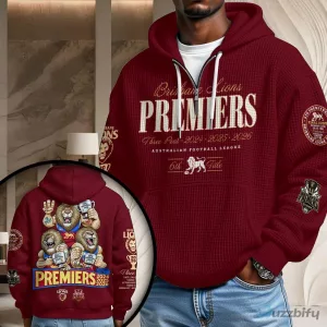 2024 2025 2026 Three Peat Hoodie for Brisbane Lions AFL Premiers