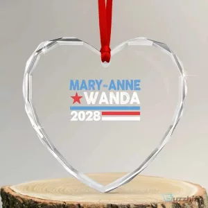 Mary-Anne Wanda 2028 Presidential Campaign Heart Crystal Ornament