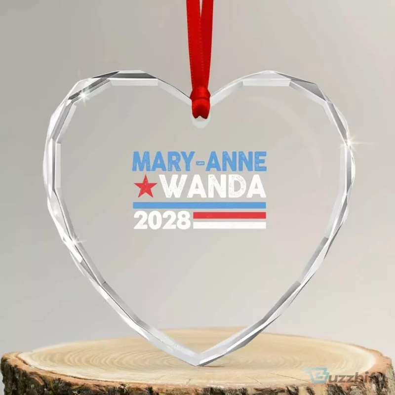Mary-Anne Wanda 2028 Presidential Campaign Heart Crystal Ornament