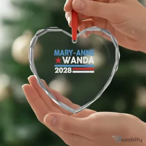 Mary-Anne Wanda 2028 Presidential Campaign Heart Crystal Ornament