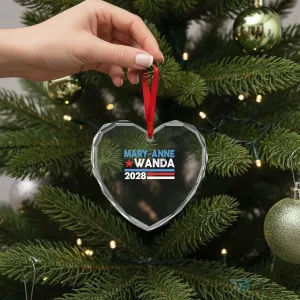 Mary-Anne Wanda 2028 Presidential Campaign Heart Crystal Ornament