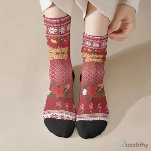 Linksmu Kaledu Lithuanian Christmas Holiday Crew Socks