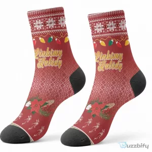 Linksmu Kaledu Lithuanian Christmas Holiday Crew Socks