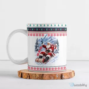 Christmas Santa Ho Ho Ho Explosion Funny Ugly Sweater Style Ceramic Mug