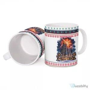 Christmas Santa Ho Ho Ho Explosion Funny Ugly Sweater Style Ceramic Mug