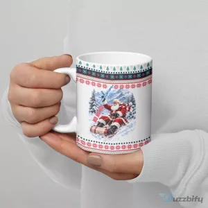 Christmas Santa Ho Ho Ho Explosion Funny Ugly Sweater Style Ceramic Mug